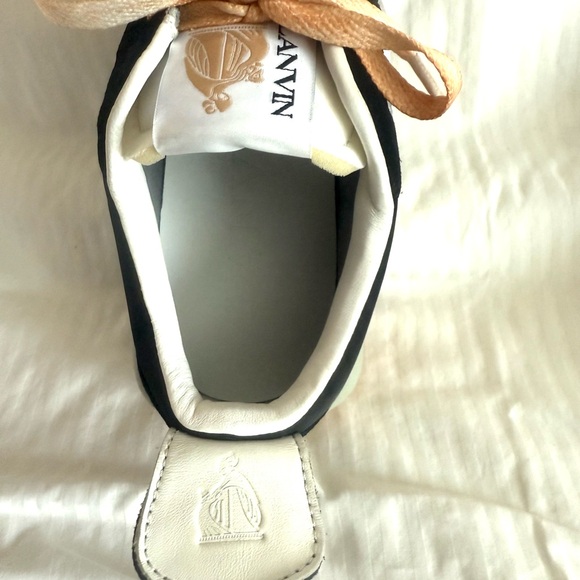 Lanvin Bumper Black and White Men’s Leather Sneakers Shoes Sz 10.5 US 44 EU main image 5